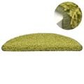 vidaXL Schodové rohože 15 ks 65x21x4 cm zelené polkruhové veľké