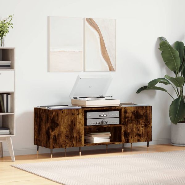 vidaXL Skrinka na platne dymový dub 121x38x48 cm kompozitné drevo