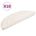 vidaXL Schodové rohože 10 ks 56x17x3 cm biele polkruhové