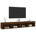 vidaXL TV skrinky s LED svetlami 2 ks hnedý dub 100x30x30 cm