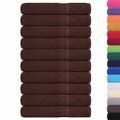 vidaXL Saunové osušky FROGN 10 ks hnedé 80x200 cm 360 g/m²
