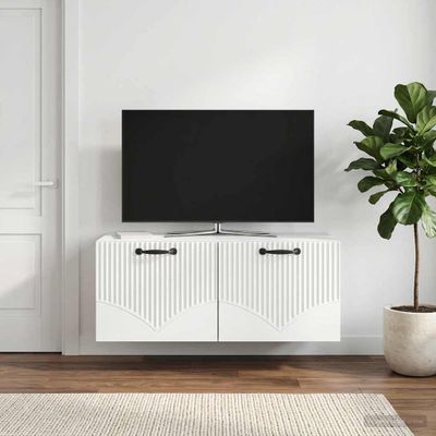 vidaXL Nástenná TV skrinka Biela 78,5 x 31 x 30 cm Kompozitné drevo