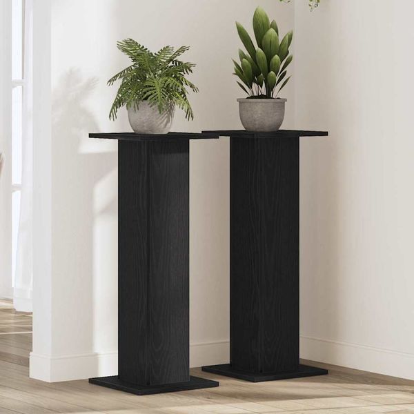 vidaXL Stojan na rastliny 2 pcs Čierny dub 30 x 30 x 80 cm