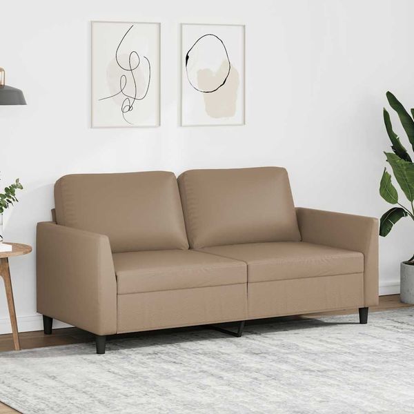 vidaXL 2-miestna pohovka kapučínová 140 cm umelá koža