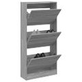 vidaXL Botník sivý dub sonoma 60x21x125,5 cm spracované drevo