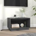 vidaXL TV skrinka sivá 60x35x35 cm masívna borovica