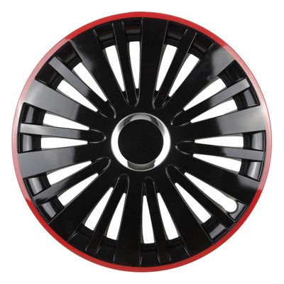 Poklice FALCON 14" čierne s červeným okrajom