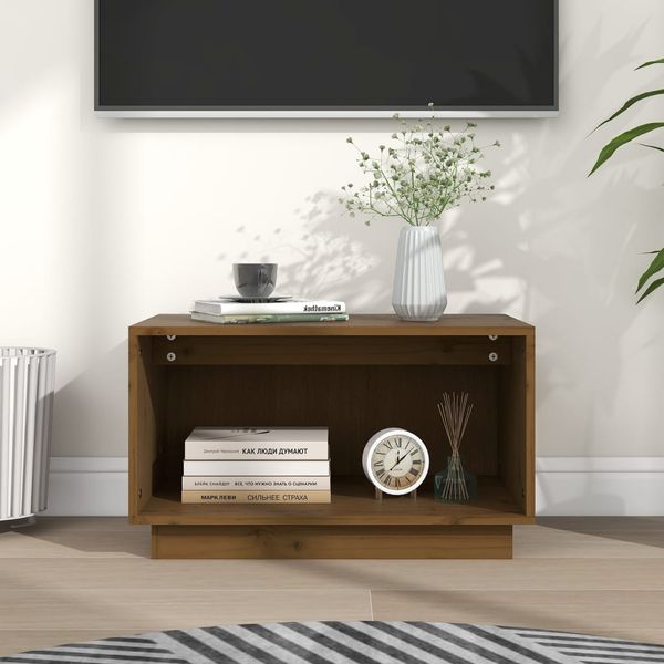 vidaXL TV skrinka medovo-hnedá 60x35x35 cm masívna borovica