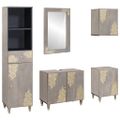 vidaXL Set kabinetov do kúpeľne 5 ks Sivá 62 x 33 x 58 cm