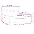 vidaXL Posteľný rám boxsping matrac a LED tmavomodrý 160x200 cm zamat