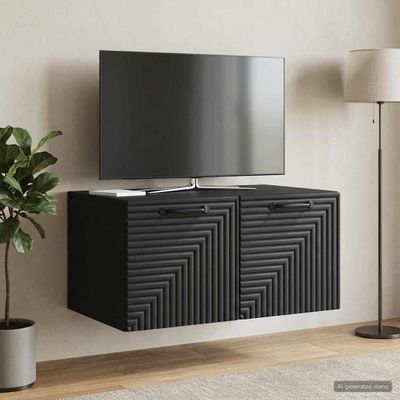 vidaXL Nástenná TV skrinka Čierna 59,5 x 41 x 30 cm Kompozitné drevo