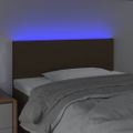 vidaXL Čelo postele s LED tmavohendé 90x5x78/88 cm látka
