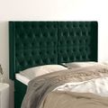 vidaXL Čelo postele so záhybmi tmavozelený 163x16x118/128 cm zamat