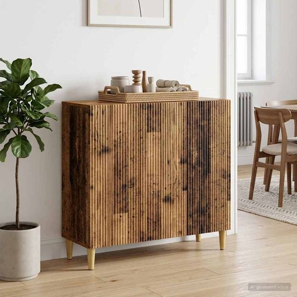 vidaXL Servírovacia skriňa Staré drevo 89 x 34,5 x 80 cm