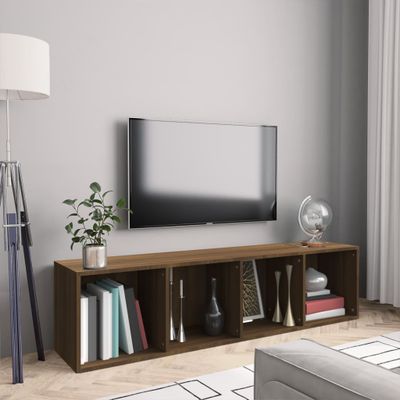 vidaXL Knižnica/TV skrinka hnedý dub 143x30x36 cm spracované drevo