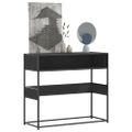 vidaXL Konzolový stolík čierna 90x35x80 cm kompozitné drevo