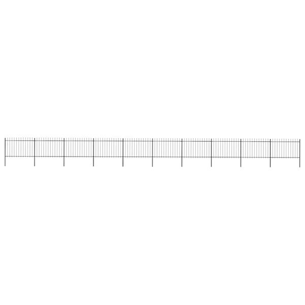 vidaXL Záhradný plot s vrchnou časťou z ocele 1781,5x120 cm čierny