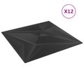 vidaXL Nástenné panely 48 ks 50 x 50 cm Čierna hviezda XPS Pena