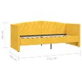 vidaXL Pohovka s USB žltá zamatová 90x200 cm