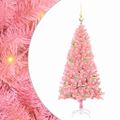 vidaXL Vianočný stromček Ružová 120 cm PVC