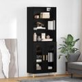 vidaXL Highboard Čierny dub 69,5 x 32,5 x 180 cm Kompozitné drevo