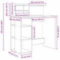 vidaXL Stôl Sonoma dub Kompozitné drevo 90 x 48 x 101,5 cm