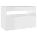 vidaXL TV skrinka s LED svetlami lesklá biela 60x35x40 cm