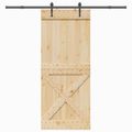 vidaXL Posuvné dvere NARVIK Prírodná a čierna 95 x 210 cm (213,5 cm)