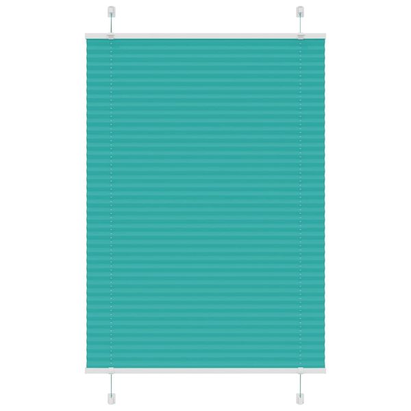 vidaXL Plisovaná roleta petrolejovo zelená 100x100 cm šírka látky 99,4 cm polyester