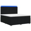 vidaXL LED boxspring posteľ s matracom Čierna 140 x 190 cm Látka