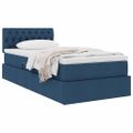 vidaXL Postel s úložným prostorem a matrací Modrá 100 x 200 cm Zamat