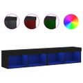 vidaXL TV skrinky s LED svetlami 2 ks čierne 80x30x30 cm