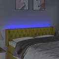 vidaXL Čelo postele s LED zelené 163x16x78/88 cm látka