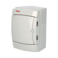 Rozvádzač Acqua 3904-TB IP65, 4mod., na omietku, nepriehl. dvere, 215x145x110mm