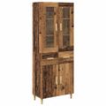 vidaXL Highboard Staré drevo 69,5 x 34 x 180 cm Kompozitné drevo