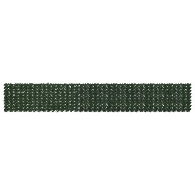 vidaXL Balkónový plôtik s listami Tmavozelená 500 x 75 cm