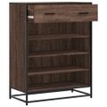 vidaXL Skrinka na topánky, hnedý dub 75x38x97,5cm kompozitné drevo+kov