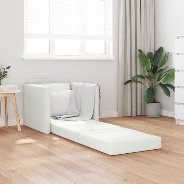 vidaXL Rozkladacia posteľ 60cm Biela Umelá koža