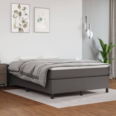 vidaXL Posteľný rám s boxspringom sivý 140x200 cm umelá koža