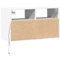 vidaXL TV nástenná skrinka s LED svetlami biela 80x31x45 cm