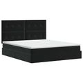 vidaXL Postel s úložným prostorem a matrací Čierna 140 x 190 cm Zamat