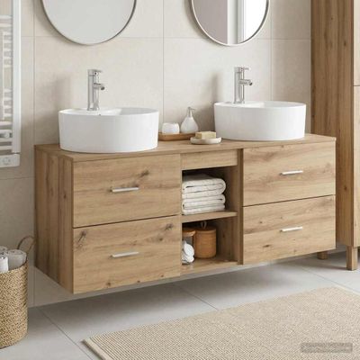 vidaXL Set kabinetov do kúpeľne 3 ks Dub artisan 49,5 x 44,5 x 65 cm