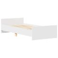 vidaXL Rám postele biely 75x190 cm malé jednolôžko kompozitné drevo