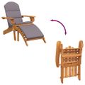vidaXL Adirondack Záhradná stolička s podnožkou masívne akáciové drevo