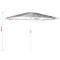 vidaXL Záhradný slnečník s LED a oceľovou tyčou hnedý 300x200x250 cm