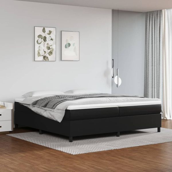 vidaXL Posteľný rám s boxspringom čierny 200x200 cm umelá koža