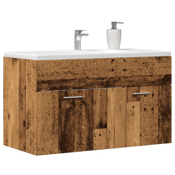 vidaXL Skrinka do kúpeľne staré drevo 90x38,5x46 cm kompozitné drevo