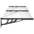 vidaXL Vchodová strieška čierna a priehľadná 239x90 cm polykarbonát