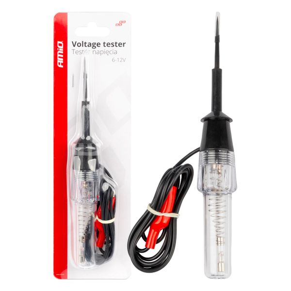 Tester napätia s krokosvorkou 6-12V AMiO-04272
