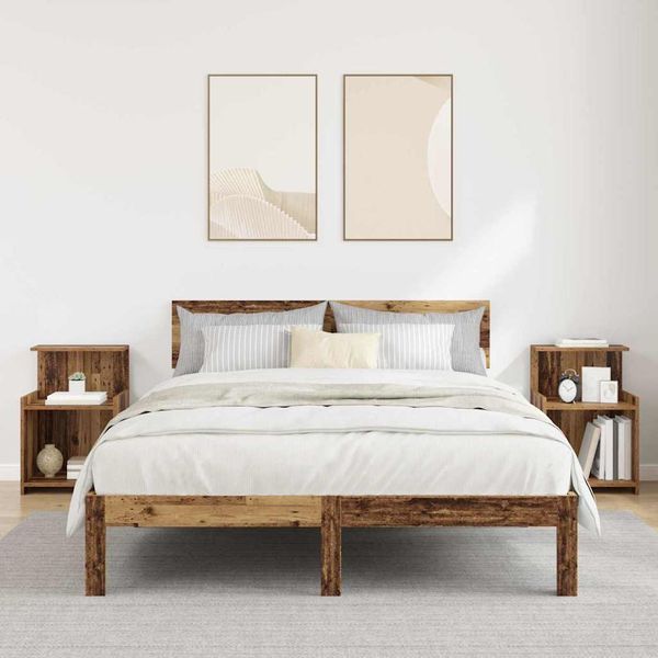 vidaXL Nočný stolík 2 pcs Staré drevo 40 x 35 x 60 cm Kompozitné drevo